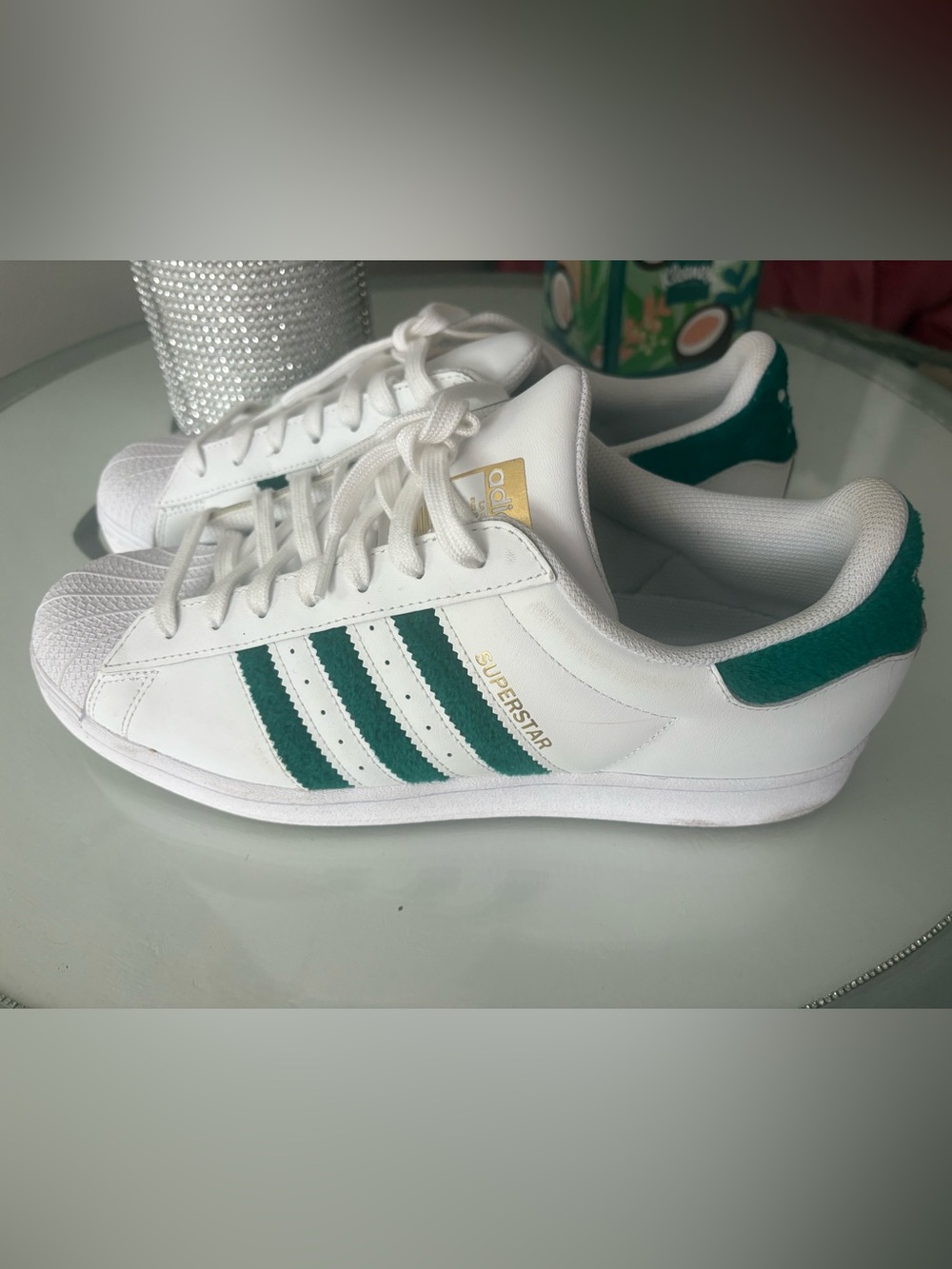 Adidas Superstar White & Green Sneakers Men’s Size 12 H00190 WOW!